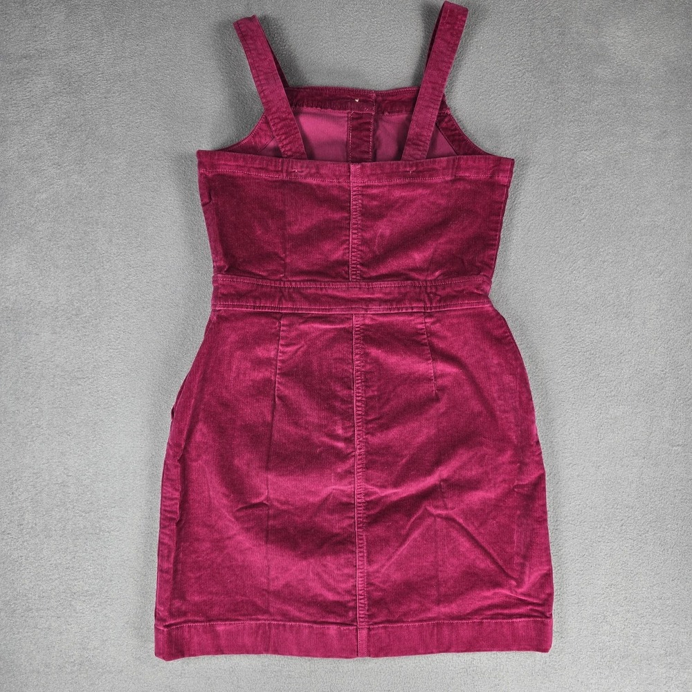 Jcrew Crewcuts Corduroy Dress Girls 14 Pink Button Pinafore Jumper Pockets - Picture 7 of 8